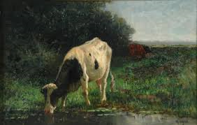 Koeien aan de Noordberg. Olieverf op doek, H.A. van Ingen. Particuliere collectie