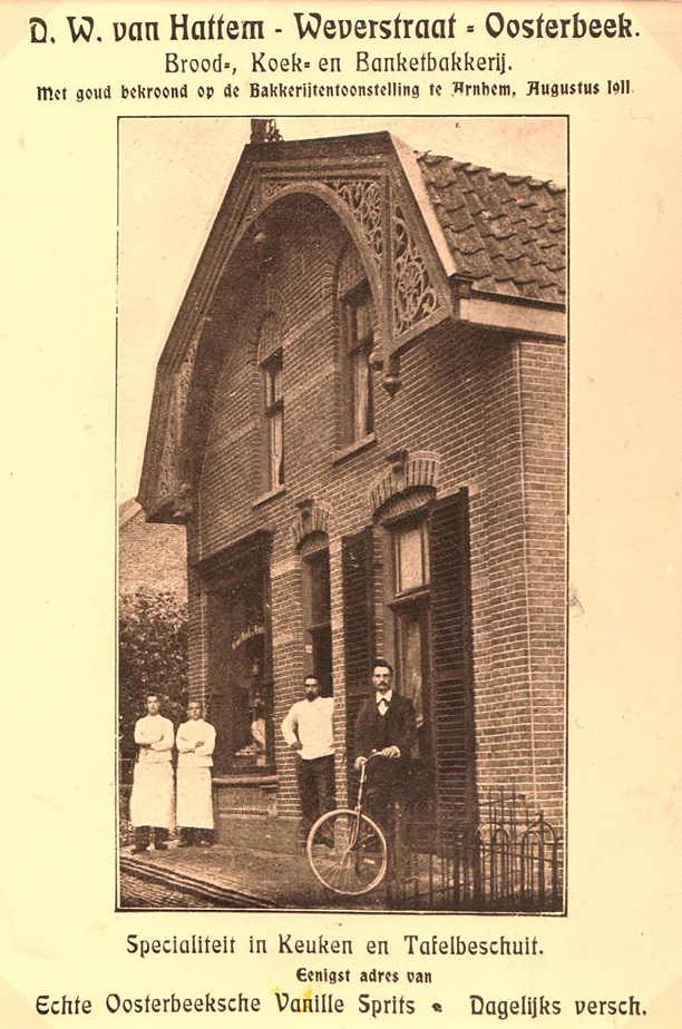 Annonce in de Gids voor Oosterbeek 1912 van bakkerij Van Hattum.