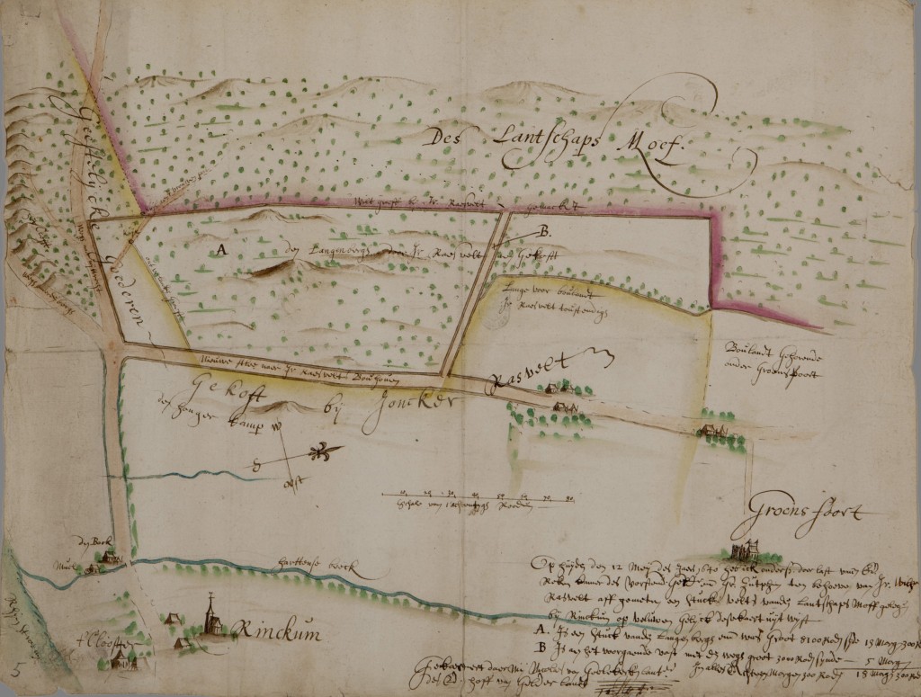  Kaart van het Renkums Beekdal, Nicolaes van Geelkercken, 1640 Gelders Archief Arnhem inv.nr. 0012-K257 